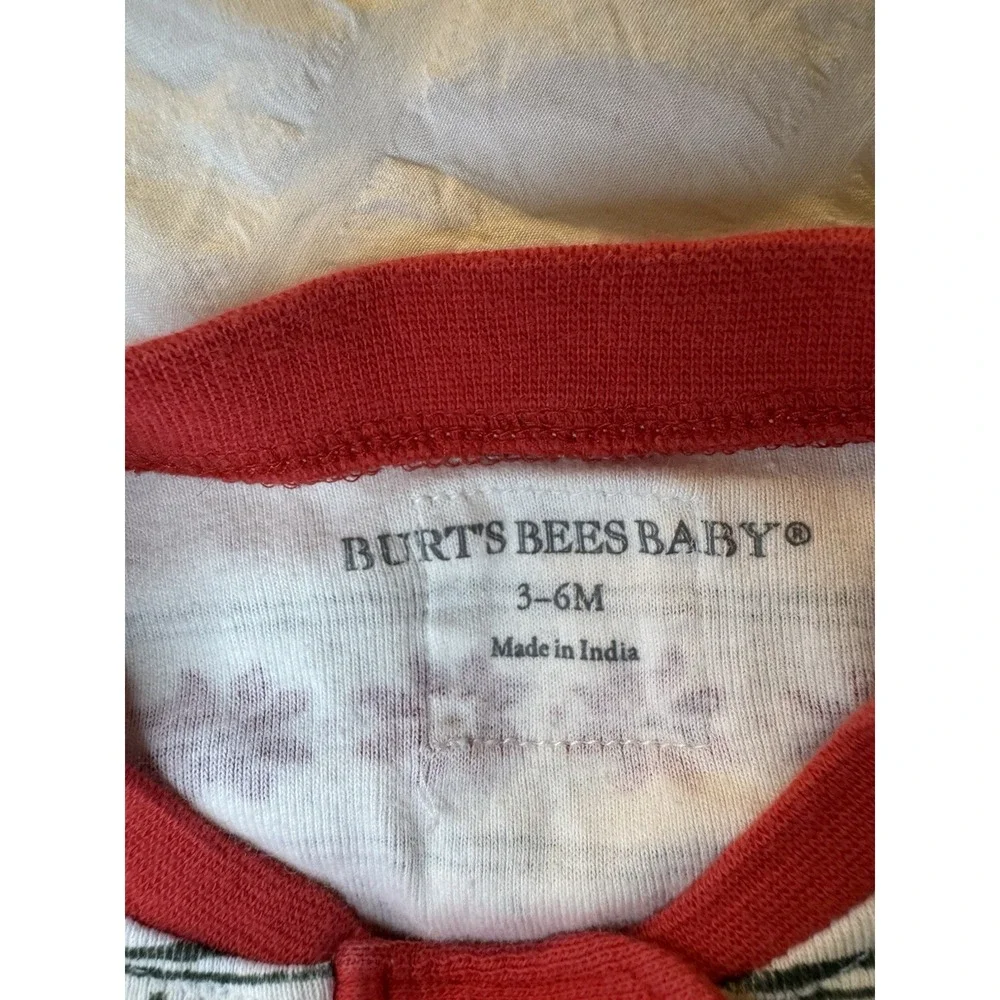 3/6 Month Burt's Bees‎ Christmas Sleeper 100% Organic Cotton